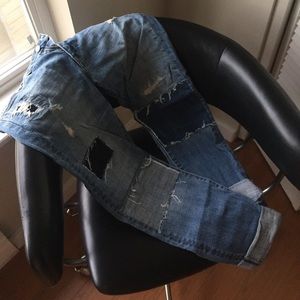 Treasure & Bond boyfriend patchwork jeans